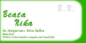beata nika business card