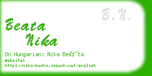beata nika business card